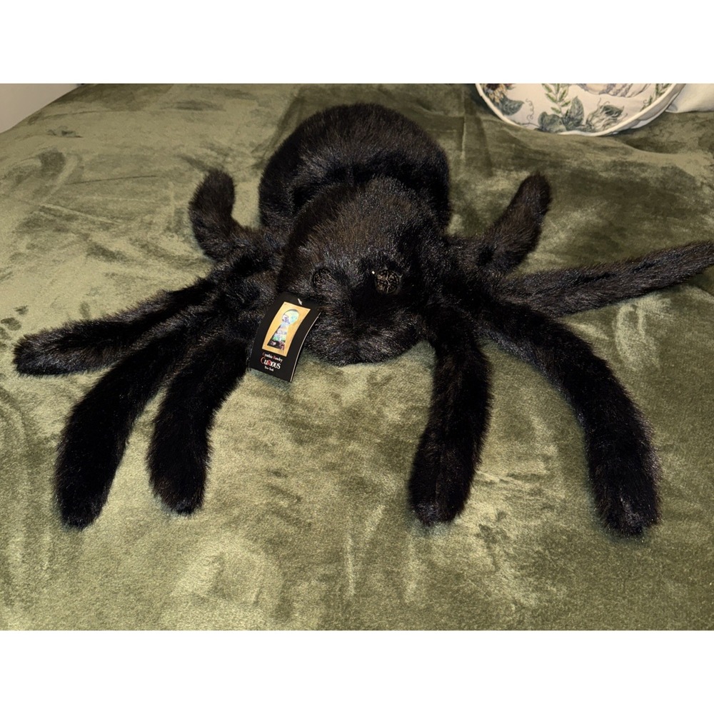 CYNTHIA ROWLEY-9x17 Oversized Faux Fur Spider Accent Pillow Decor Prop New‎